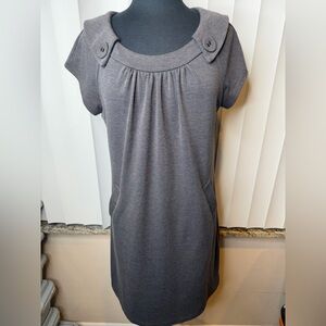Jones Wear Dress Gray Women's Career Button-Detail Top Dress Size 12